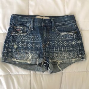 Hollister tribal print jean shorts